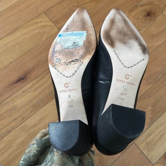 Corso Como | black leather block heels | size 7.5 - Picture 4 of 5